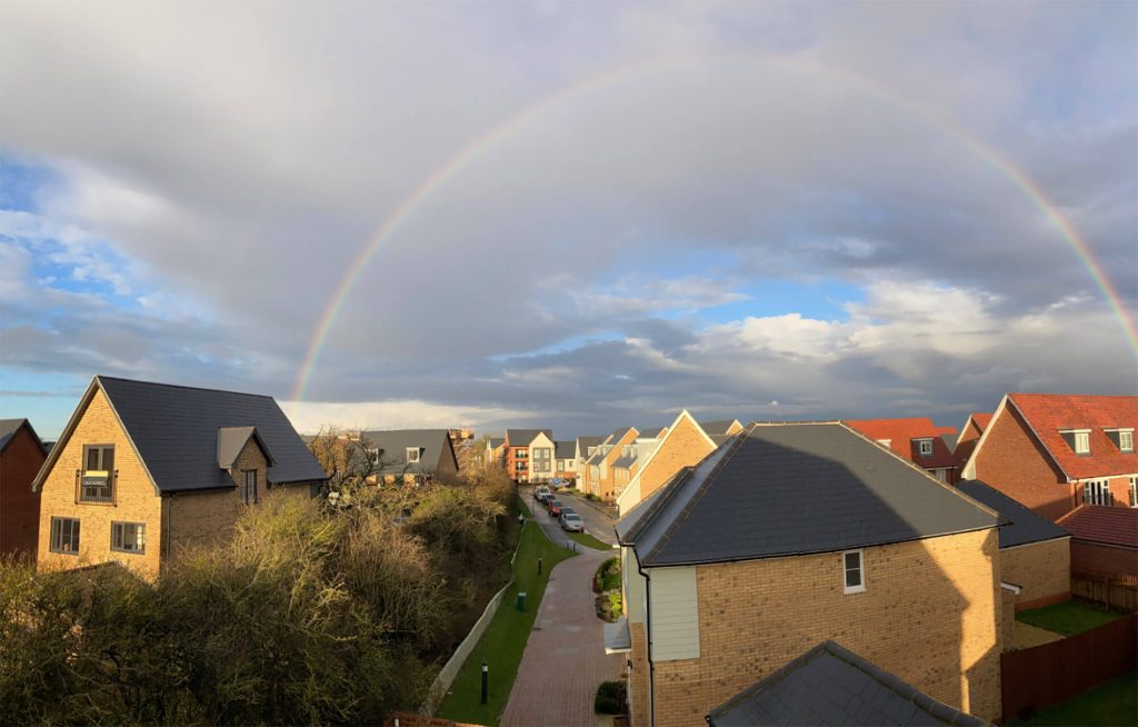 A rainbow over the rooftops of Whitehouse